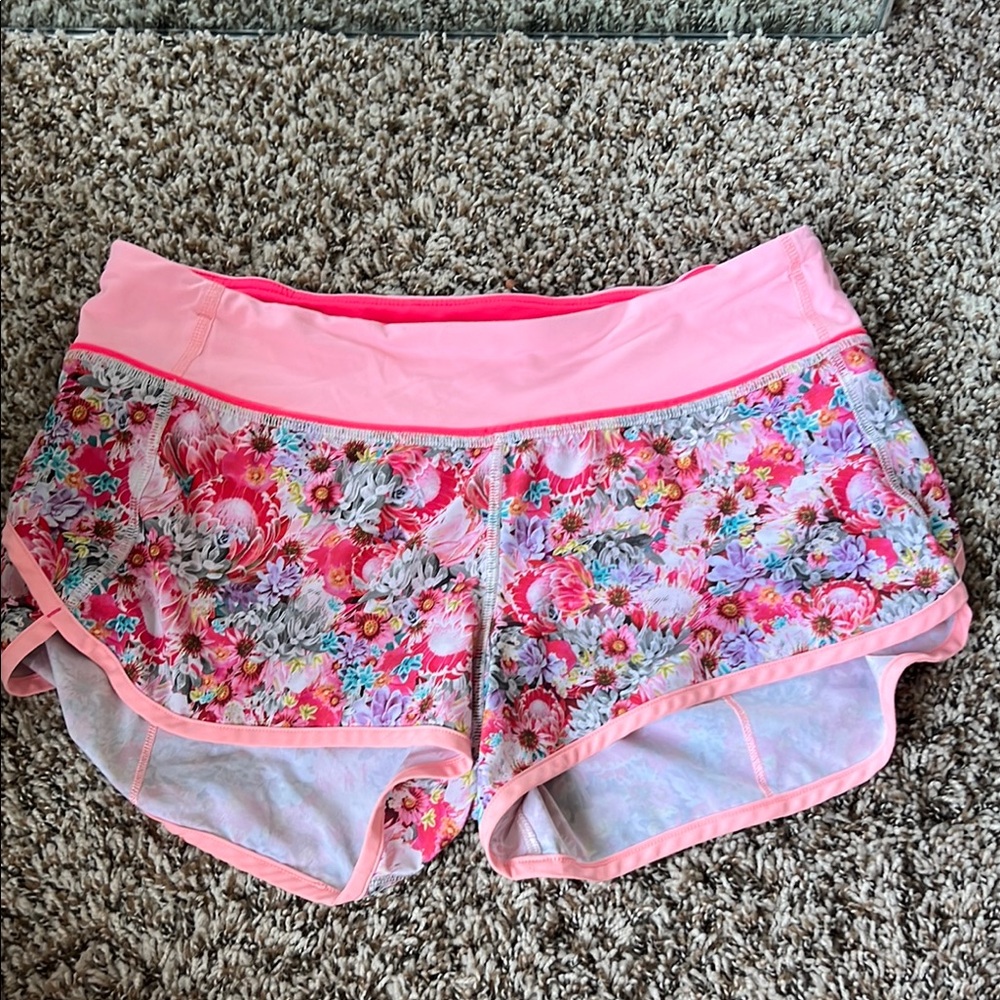 Floral Pink Women's Lululemon Speed Up Shorts